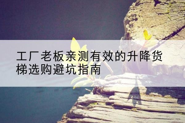 集美升降货梯怎么选-工厂老板亲测有效的升降货梯选购避坑指南